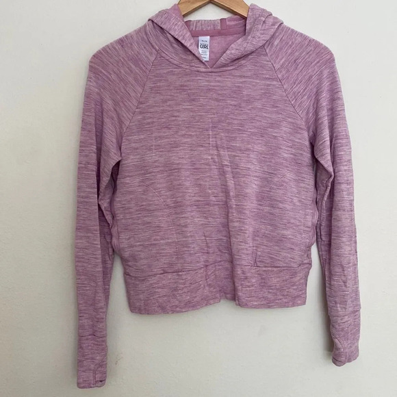 ATHLETA Girls hooded sweatshirt with thumb holes size 14 pink - Picture 1 of 5
